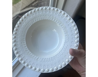 Set Of 4 Bordallo Pinheiro Portugal White Cream Starburst Flower Fantasia Bowls
