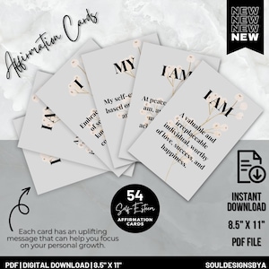 Cartões de Afirmação de Autoestima para Mulheres, Cartões de Crescimento Pessoal, Cartões de Empoderamento, Ideias para Presentes Conscientes, Baralho de Afirmações, Cartões Motivacionais