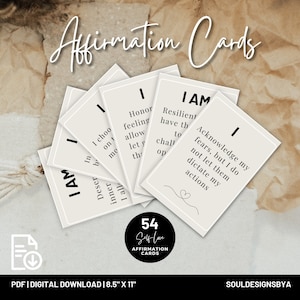 Afirmaciones diarias para controlar la ansiedad y el estrés, tarjetas de afirmación para la atención plena, tarjetas de atención plena, descarga digital, tarjetas imprimibles