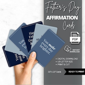 Vatertags-Affirmationskarten, Affirmationskarten, Affirmationen für psychische Gesundheit, Vaterschaftsdeck, druckbare Karten, Ermutigungskarten für Papa