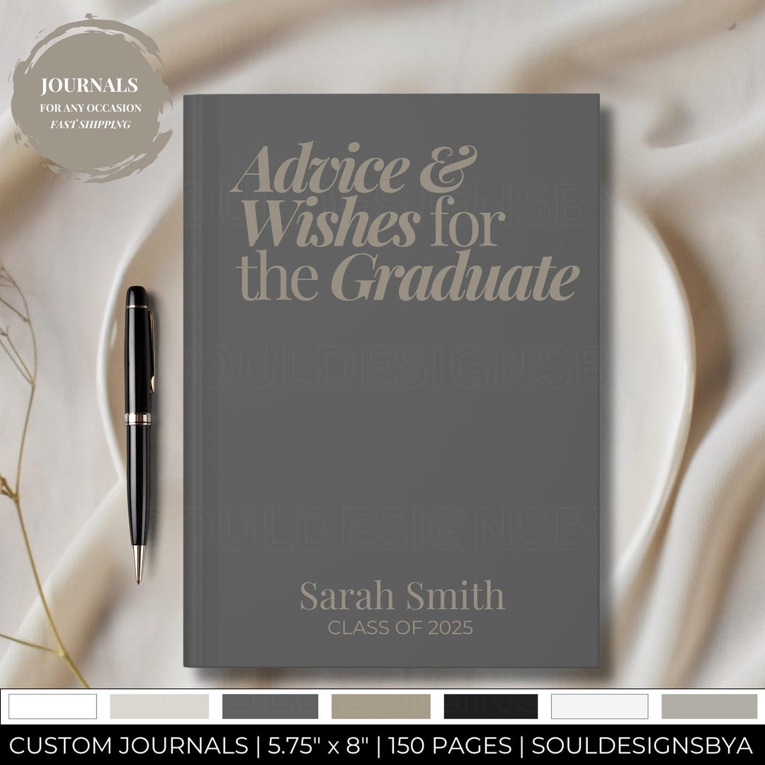 Custom Grad Journal With Name & Year, Graduation Keepsake, Gifts for ...