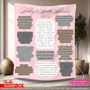 Personalized Bible Verse Blanket: Christian Healing Gift, Scripture Throw