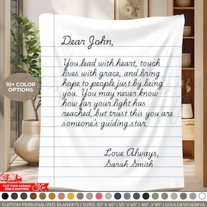 Personalized Love Letter Blanket for Husband Wife Girlfriend Boyfriend Custom Anniversary Gift Throw Personalized with Your Message Gifts