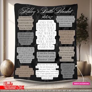 Personalized Scripture Blanket: Cancer Healing Prayer Throw, Comfort Gift