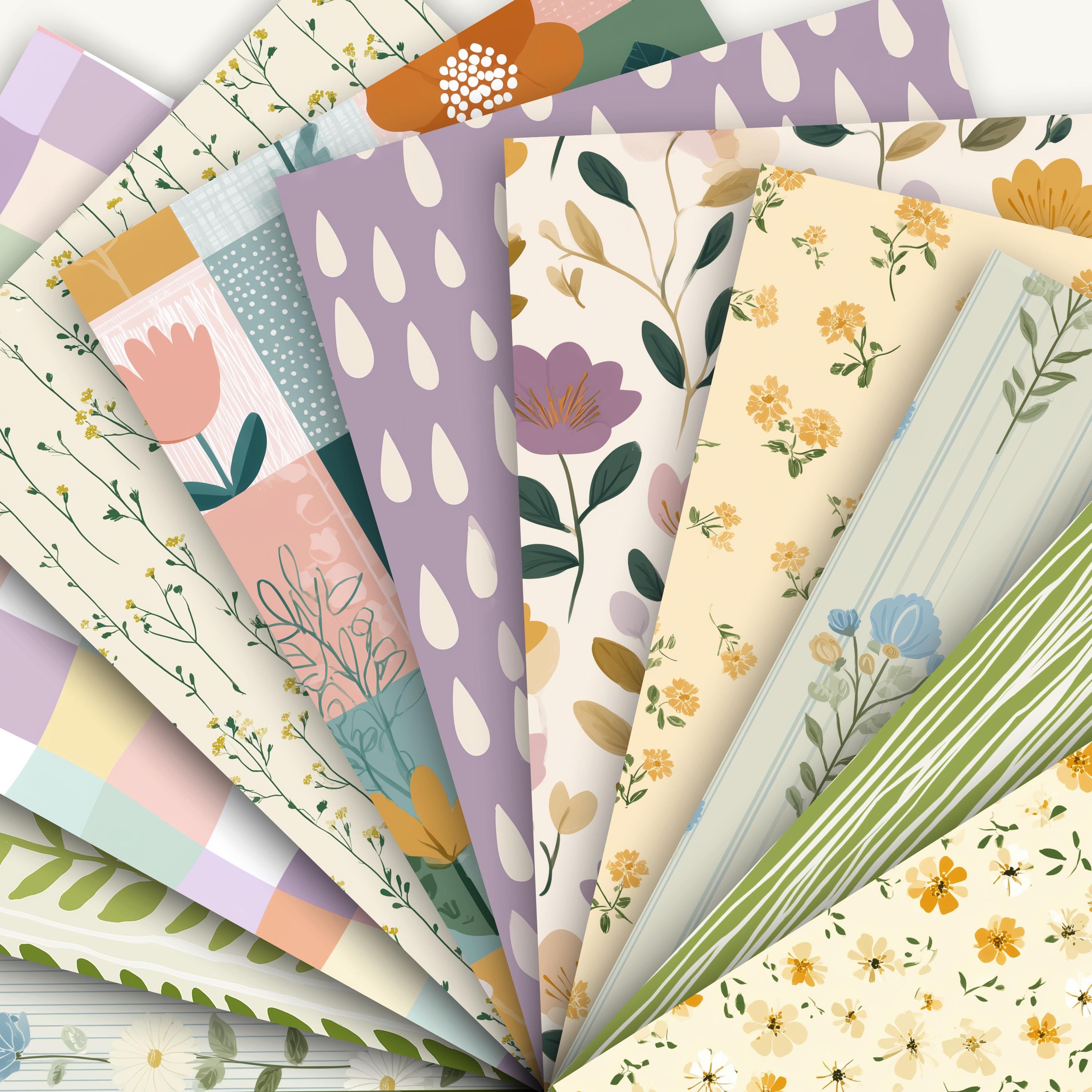 Spring Folk Garden Digital Paper Pack | Seamless Floral Patterns for ...