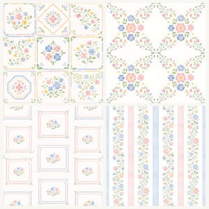Pastel Folk Floral Digital Paper Pack | 12 Seamless Cottagecore ...