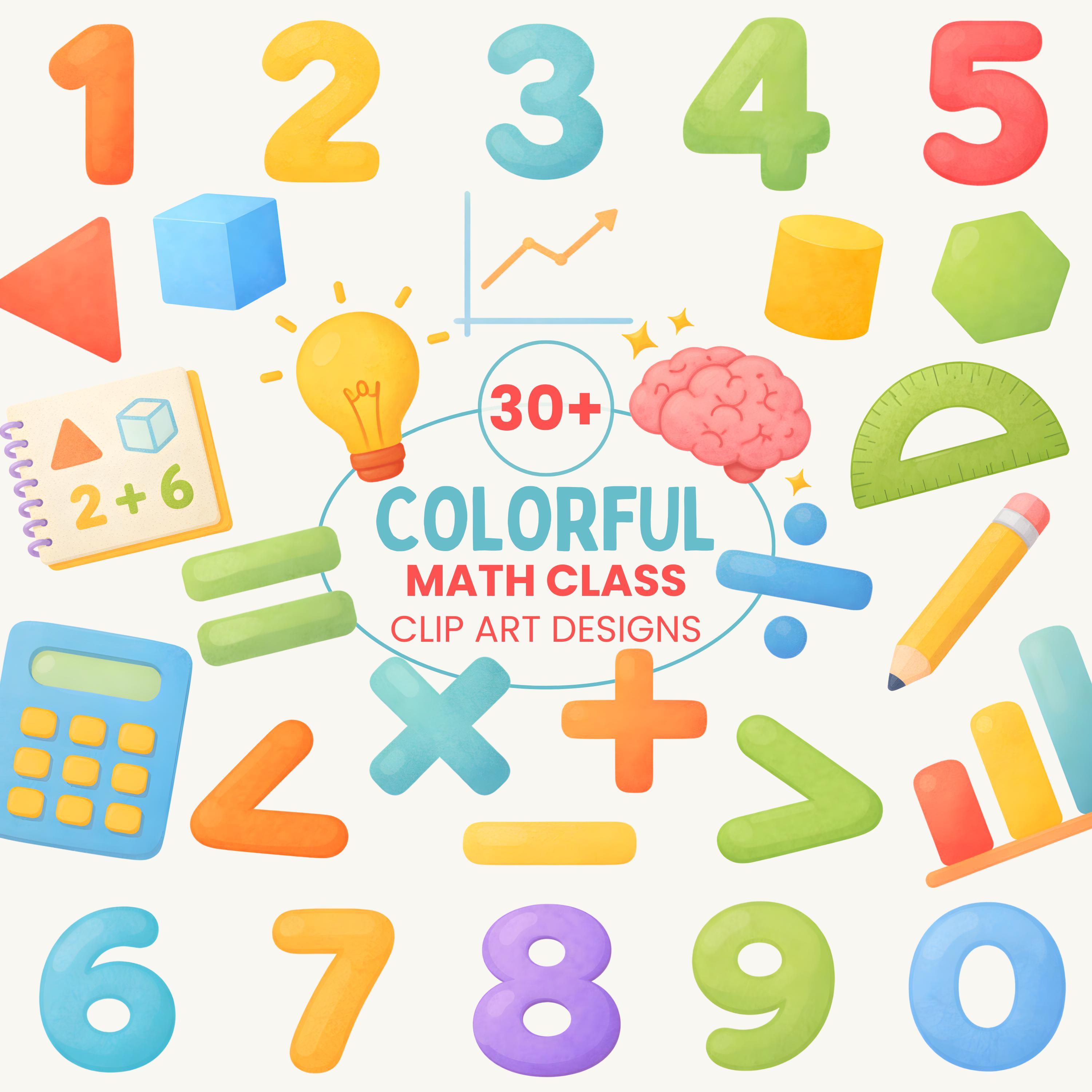 Math Clip Art | Colorful Classroom Graphics for Teachers | Educational ...