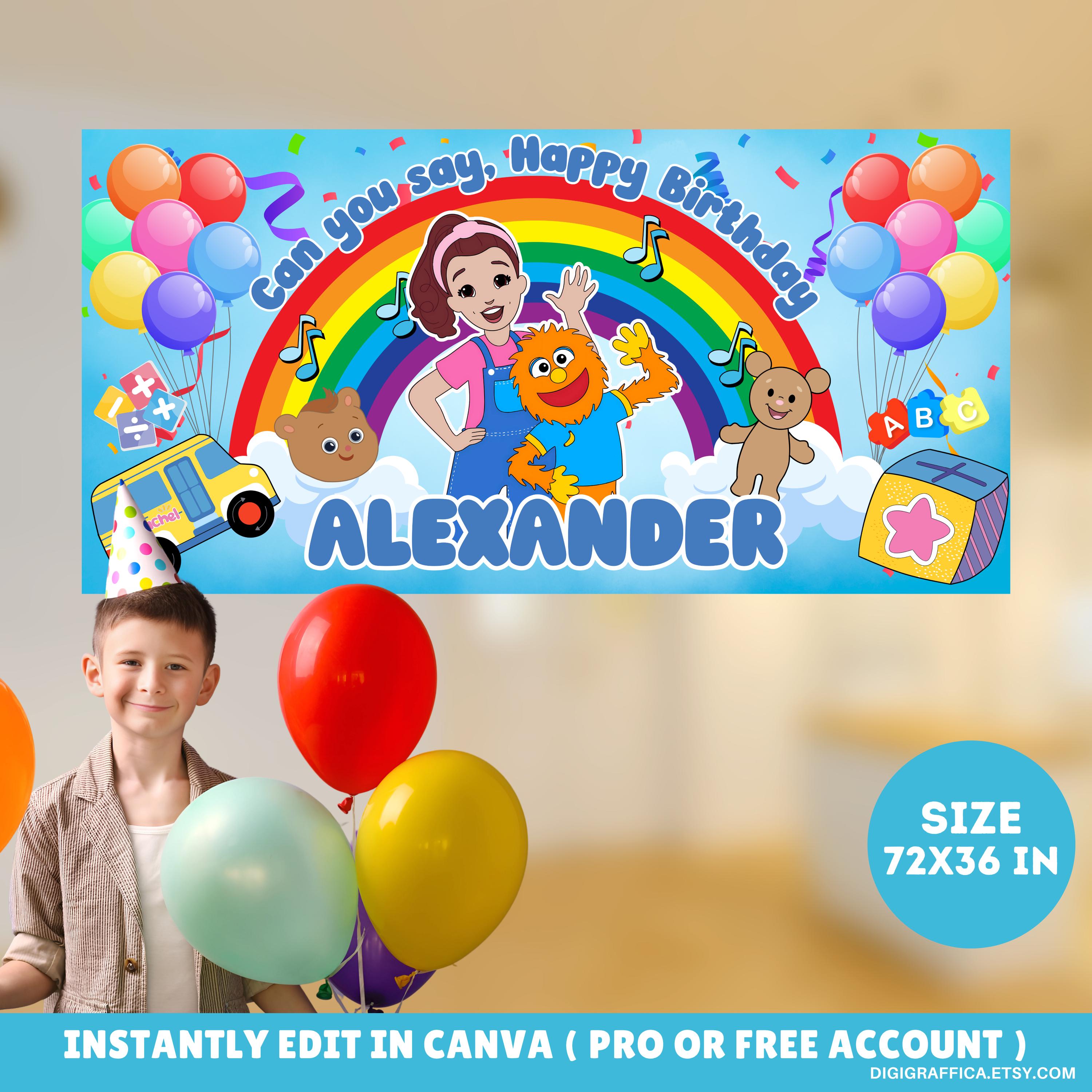Ms Rachel Canva Editable Birthday Banner Template | Digital Instant ...