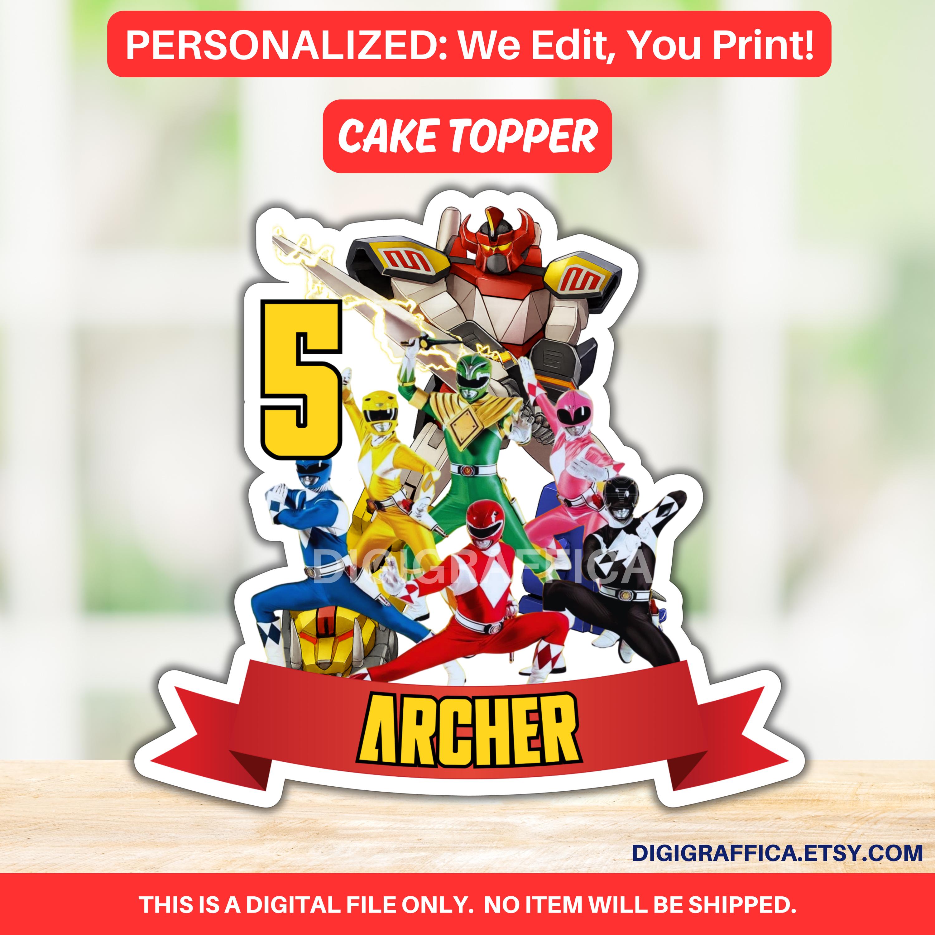 Personalized Power Rangers Cake Topper, Party Printables: We Edit, You ...