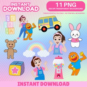 Miss Rachel Digital PNG Images| 11 Clipart Files | 300 DPI Transparent | Instant Download | Printable Cake Topper | DIY Party Decor