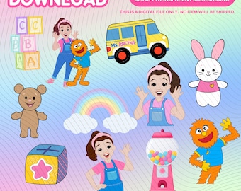 Miss Rachel Digital PNG Images| 11 Clipart Files | 300 DPI Transparent | Instant Download | Printable Cake Topper | DIY Party Decor
