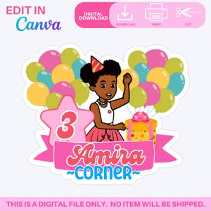 Gracie&#39;s Corner デジタルケーキトッパー、Gracie&#39;s Corner バースデー、カスタマイズ可能、印刷可能、デジタル PNG ファイル、Gracie&#39;s ステッカー