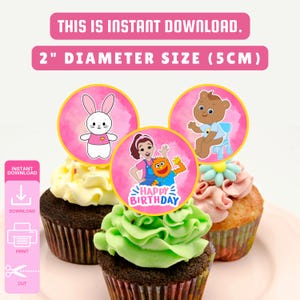 Ms Rachel Pink Printable Cupcake Topper | Instant Download PNG Cupcake Topper | Digital Cupcake Topper | PNG and PDF