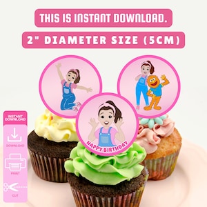 Ms Rachel Digital Printable Cupcake Topper | Instant Download Topper | PNG and PDF Files | Ms Rachel DIY Party Printables
