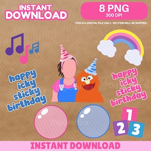 Ms Rachel Clipart | Ms Rachel Icky Sticky Birthday Printable | Instant Download | 300dpi Transparent 8 PNG Files | Printable DIY Party Decor