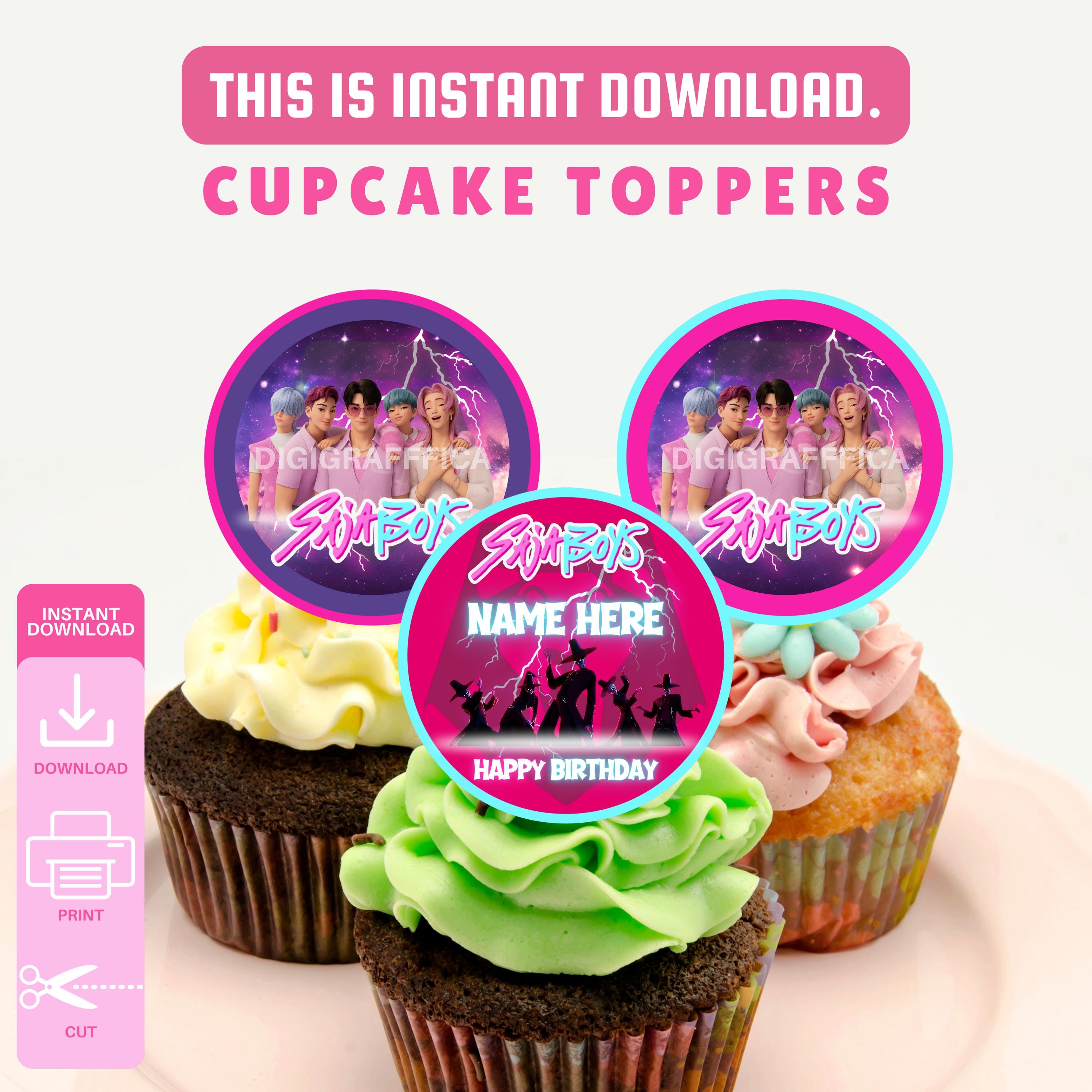 Cake Topper Set, 40 Stück – Happy Birthday Cupcake-Deko Mit Stäbchen, Glitzernd, 8 Farben