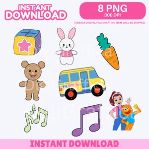 Miss Rachel Digital PNG Images| 8 Clipart Files | 300 DPI Transparent | Instant Download | Printable Cake Topper | DIY Party Decor
