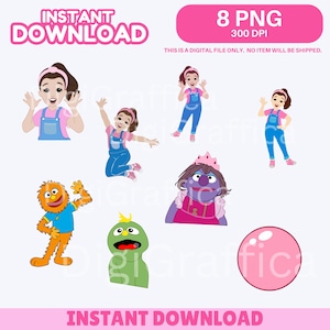 Miss Rachel Digital PNG Images| Collection 2 | 8 Clipart Files | 300 DPI Transparent | Instant Download  Printable Topper | DIY Party Decor