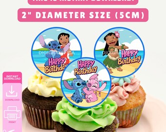 Plantilla editable para adornos de cupcakes, adornos imprimibles para cupcakes de fiesta, decoraciones de cumpleaños DIY, descarga instantánea, archivo de descarga digital