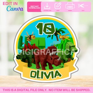 Editable Grow a Garden Game Cake Topper | Canva Template | Digital Download | Printable Birthday Cake Topper | Instant Download