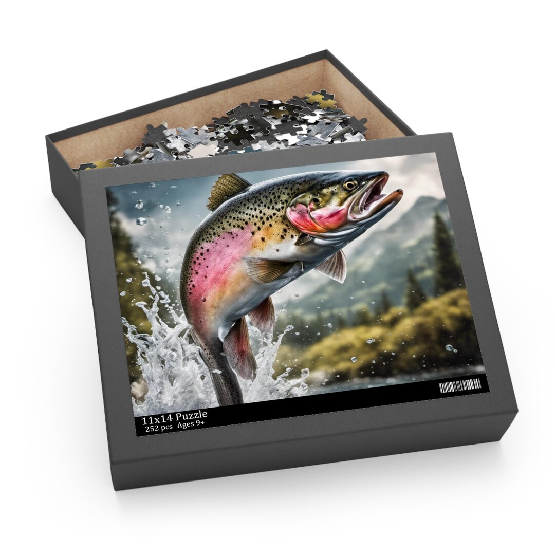 Rainbow Trout Jigsaw Puzzle, Trout Fish Art, Picture, Fun Puzzle Game