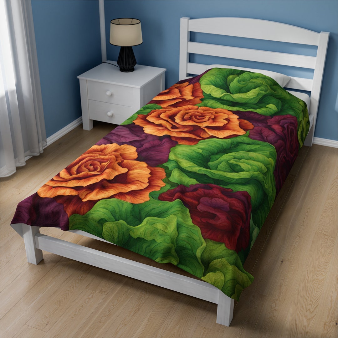 Lettuce Blanket, Lettuce Throw, Vegetable Blanket, Garden Blanket