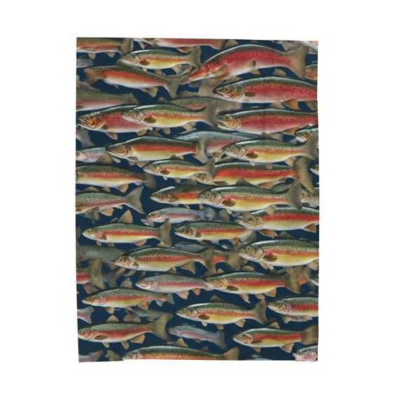 Rainbow Trout Blanket, Fishing Blanket, Fishing Gift, Dad Gift, Fish Lover  Gift, Gift for Men, Trout Throw, Fisherman Gift, Fleece, Minky 