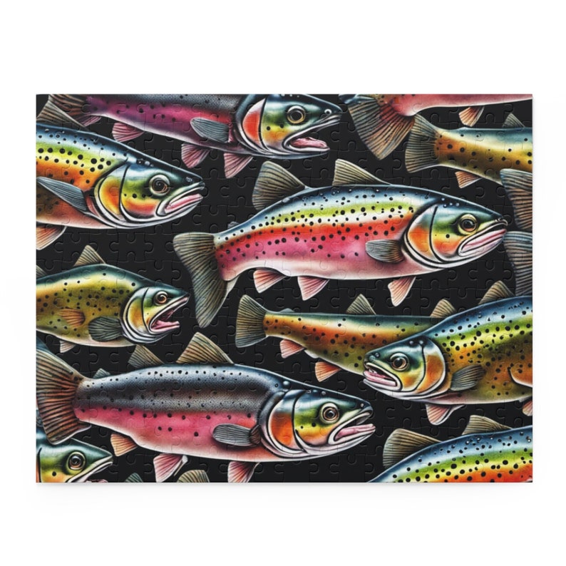 Rainbow Trout Jigsaw Puzzle, Trout Fish Art, Picture, Fun Puzzle Game