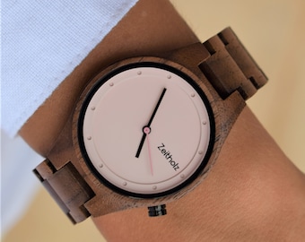 ZEITHOLZ Women's Wooden Watch – Stolpen Collection – 36mm Analog Quartz – 100% Natural Wood – Japanese Movement – Engraving Available