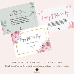 May include: Three printable Mother's Day cards with pink floral designs. The cards feature the text "Happy Mother's Day!" and "Forever Grateful".
