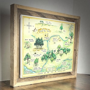 Winnie the Pooh- 100 Acre Woods Map on 11x17 Canvas
