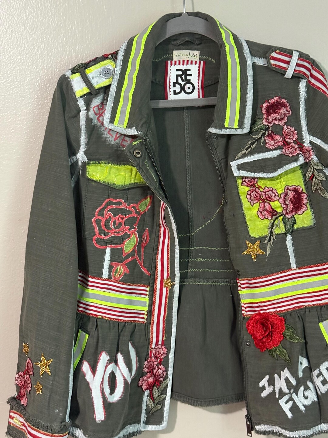 Custom Red Dark Green Jacket