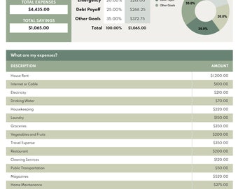 Monatliche Budget-Kalkulationstabellen