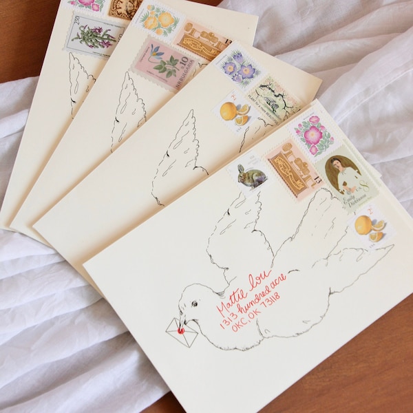 Wedding Invitation Dove Envelopes x100