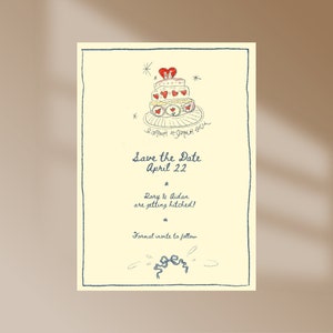 PRINT option - Hand Drawn French Inspired Save the Date