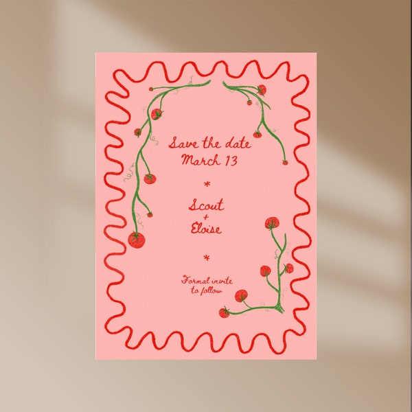 PRINT option - Hand Drawn French Inspired Save the Date