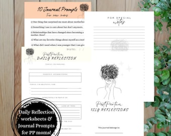 Postpartum Journal: Daily Reflection Prompts for New Moms (Printable)