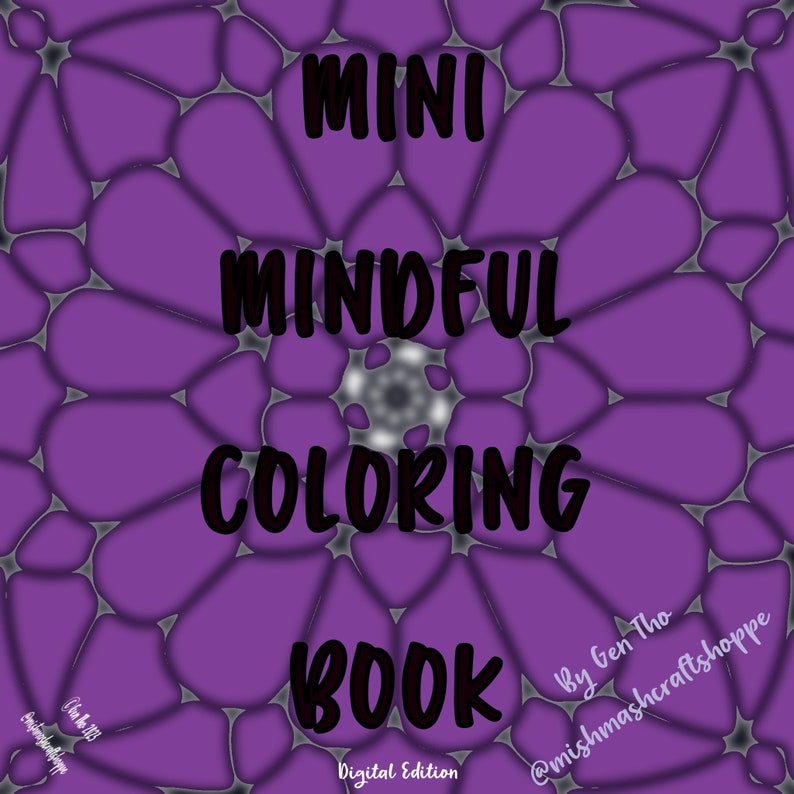 Mini Mindful Coloring Book Etsy