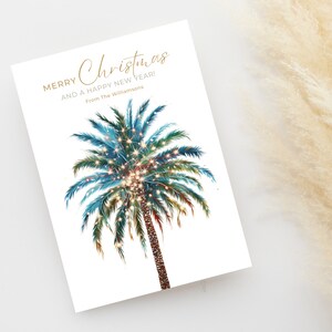 Modèle de carte de palmier de Noël minimaliste moderne modifiable imprimable carte de Noël simple modifiable imprimable téléchargement instantané