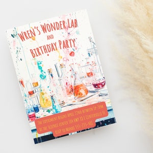 Wissenschaft Geburtstagsparty Einladung - Wissenschaftsmuseum Wonder Lab Party - druckbare Kinder Experiment Party einladen - Personalisierter digitaler Download
