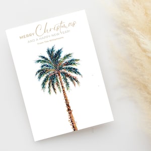 Bearbeitbare moderne minimalistische Weihnachtspalme Kartenvorlage druckbare einfache Weihnachtskarte bearbeitbar druckbare Sofortiger Download