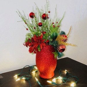 Weihnachtliche glitzernde Vase/glitzernde Vase/Weihnachtsdekor/Weihnachtsdekor