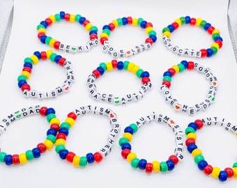 Custom Autism Friendship Bracelets/Autism Beaded bracelets/Autism Awareness/Beaded bracelets/Autism