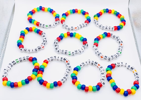 Custom Autism Friendship Bracelets autism Beaded Bracelets autism Awareness beaded Bracelets autism Etsy