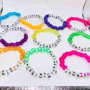 Custom Popular Bible Verses Beaded Bracelets/Biblical Verses/Beaded Bracelets/Bible Verses/Bible Bracelets/CHOOSE YOUR STYLE
