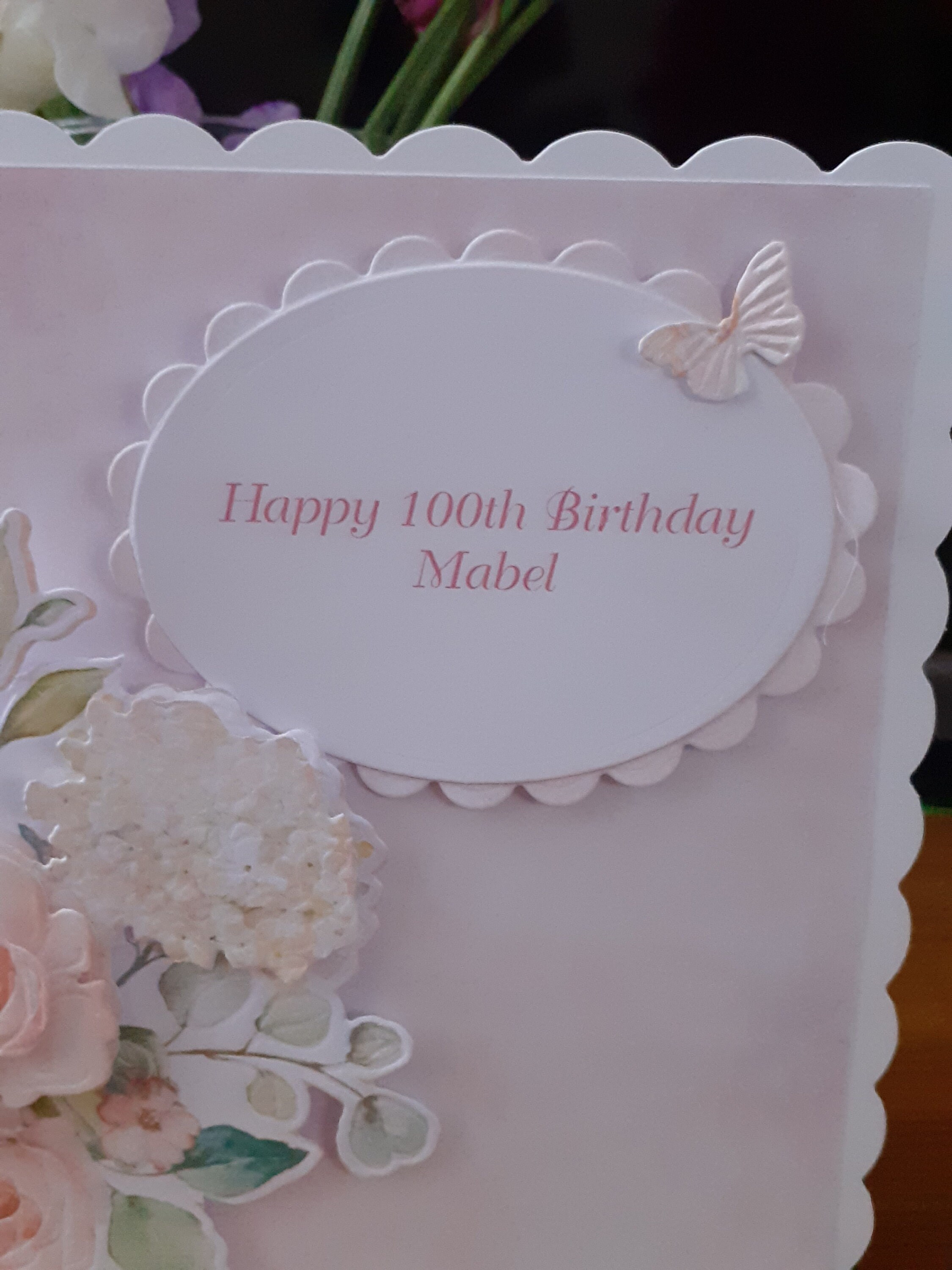 Handmade Personalised Floral 100th Birthday Card - Etsy UK