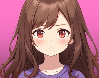Chica anime PNGtuber / Modelo VTuber prediseñado para Twitch, YouTube