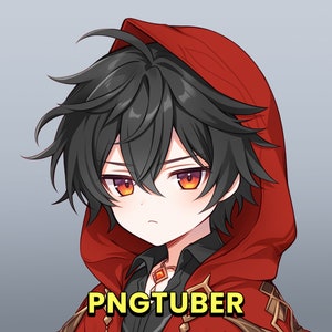 PNGTuber - Dark Chibi Boy | Twitch | YouTube | Vtuber | Ready to Use | Veadotube | Streaming | OBS Streamlabs | Premade model |Cute