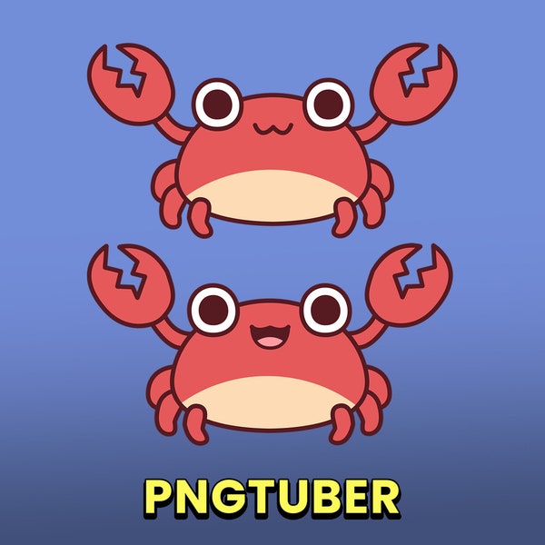 PNGTuber - Crab | Chibi | Cute | Kawaii | Twitch | Youtube | Vtuber | Ready to Use | Veadotube | Streaming | Premade model