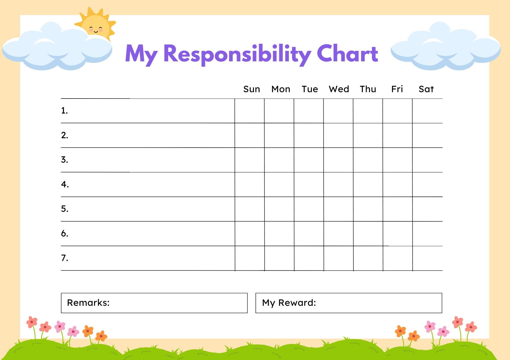Kids Chore Chart - Etsy